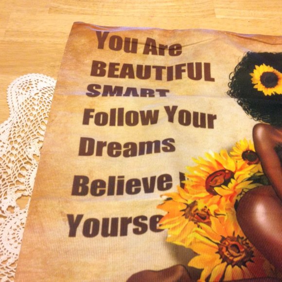 Gorgeous positive vibes pillow cover with sunflowers - Picture 4 of 5